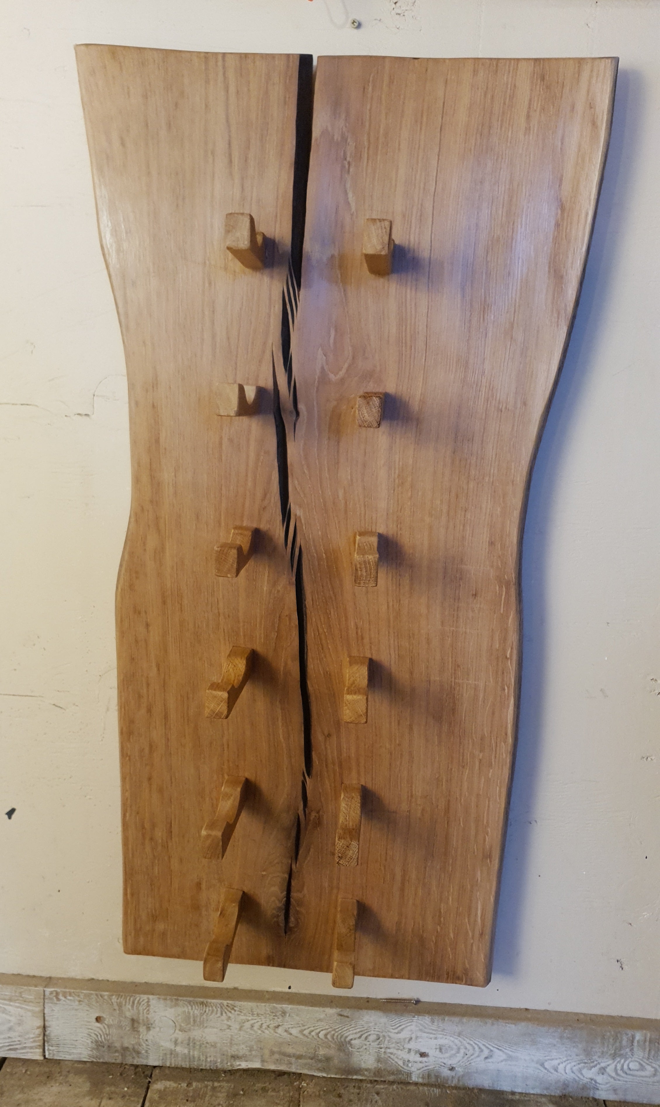 Live Edge Brown Oak Wine Rack