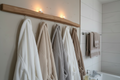 Solid Oak Coat Storage with Brass Hooks