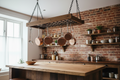 Hanging Pot & Pan Rack – Solid Pine, Dark Oak Stain