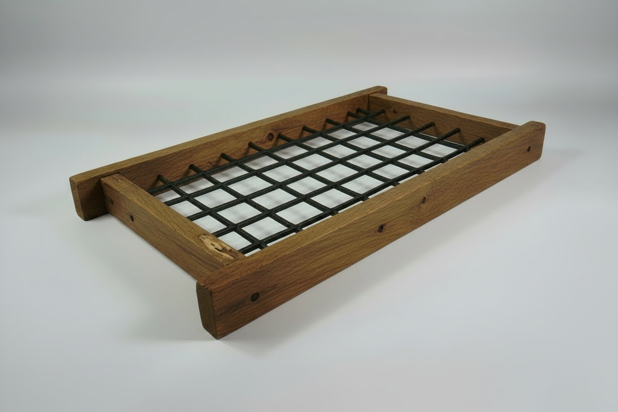 Hanging Pot & Pan Rack – Solid Pine, Dark Oak Stain