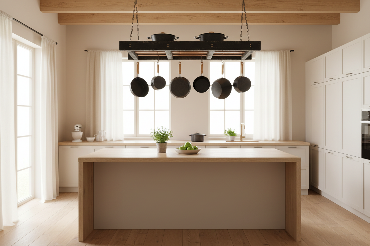 Pot and pan rack kitchen