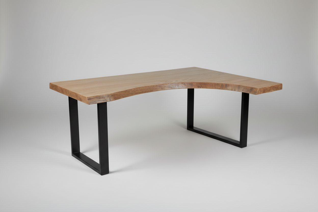 European Oak Live Edge Desk – Bespoke Handcrafted