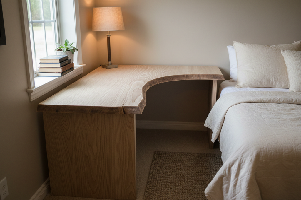 European Oak Live Edge Desk – Bespoke Handcrafted