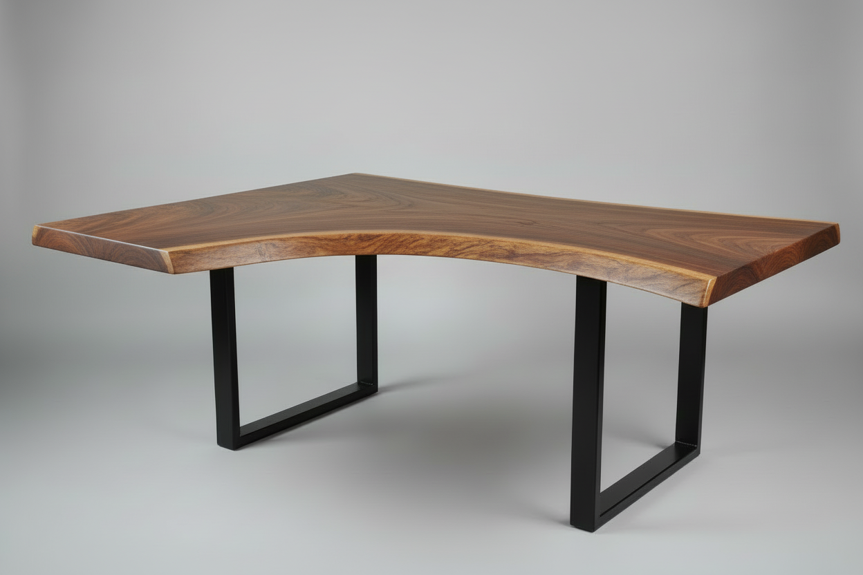European Oak Live Edge Desk – Bespoke Handcrafted