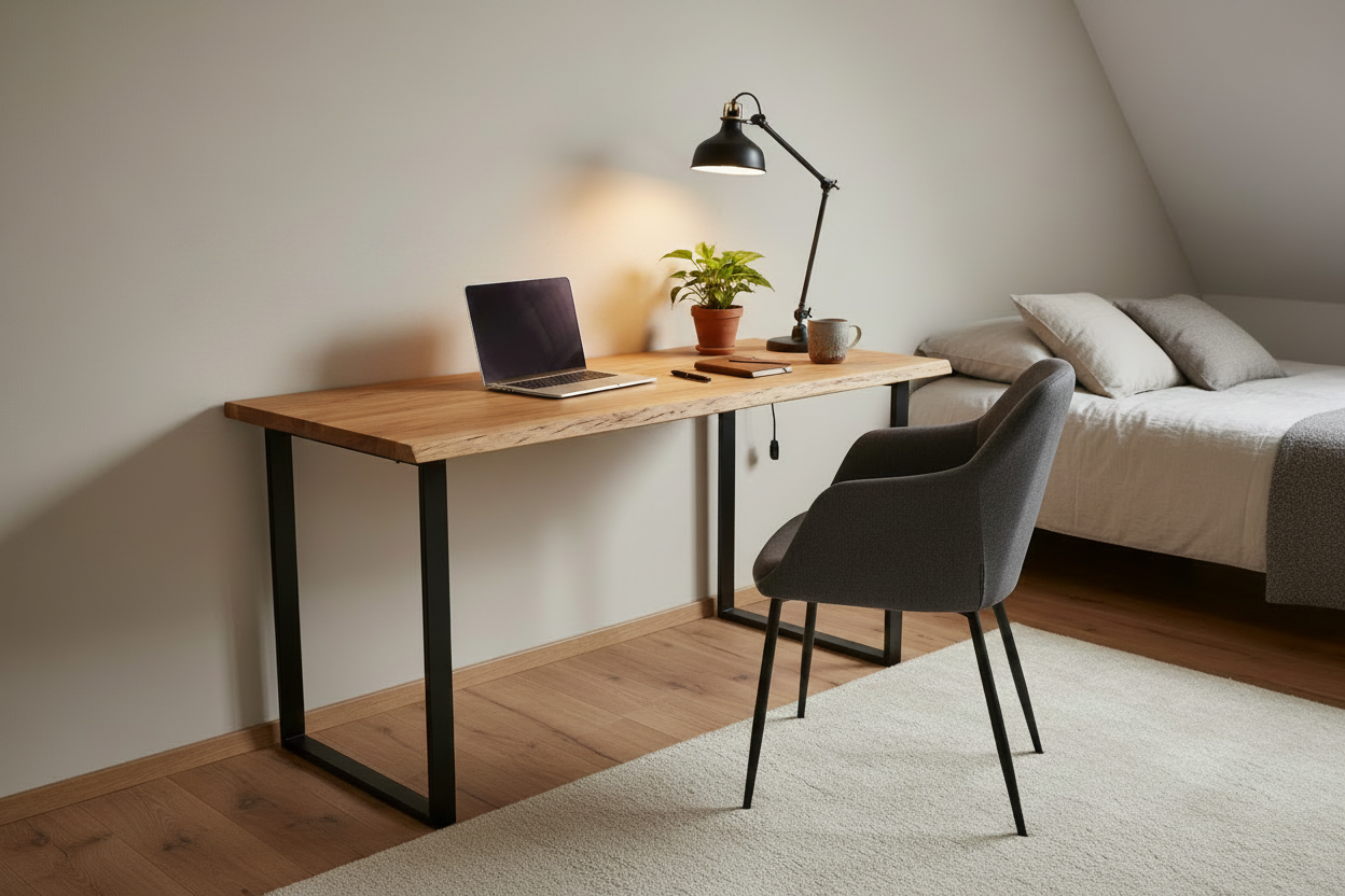 Live Edge Desk – Thick Slab, No Upstand