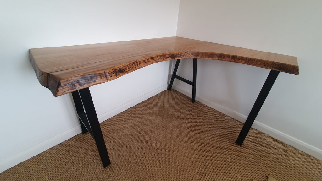 European Oak Live Edge Desk – Bespoke Handcrafted
