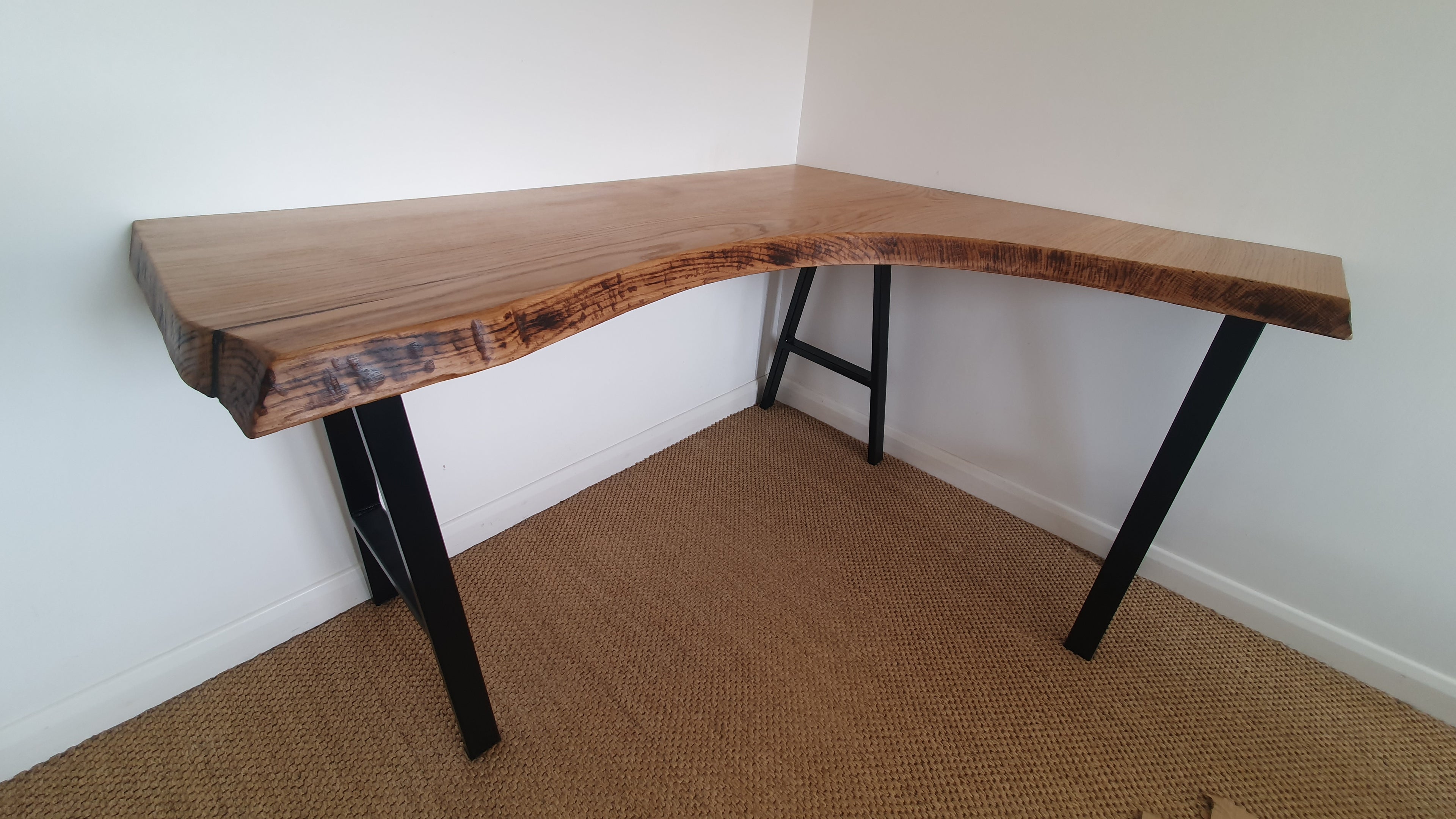 European Oak Live Edge Desk – Bespoke Handcrafted