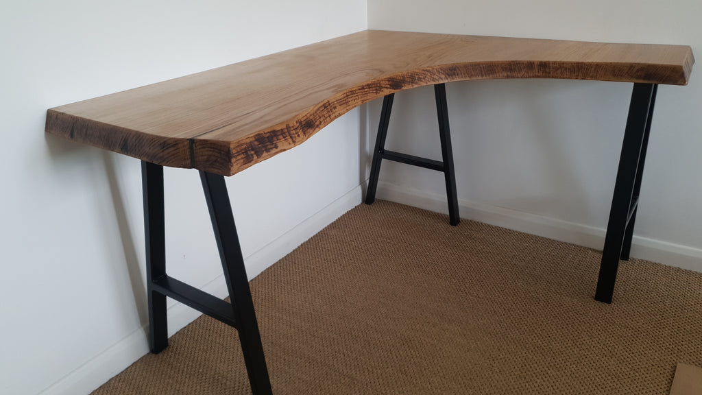 European Oak Live Edge Desk – Bespoke Handcrafted