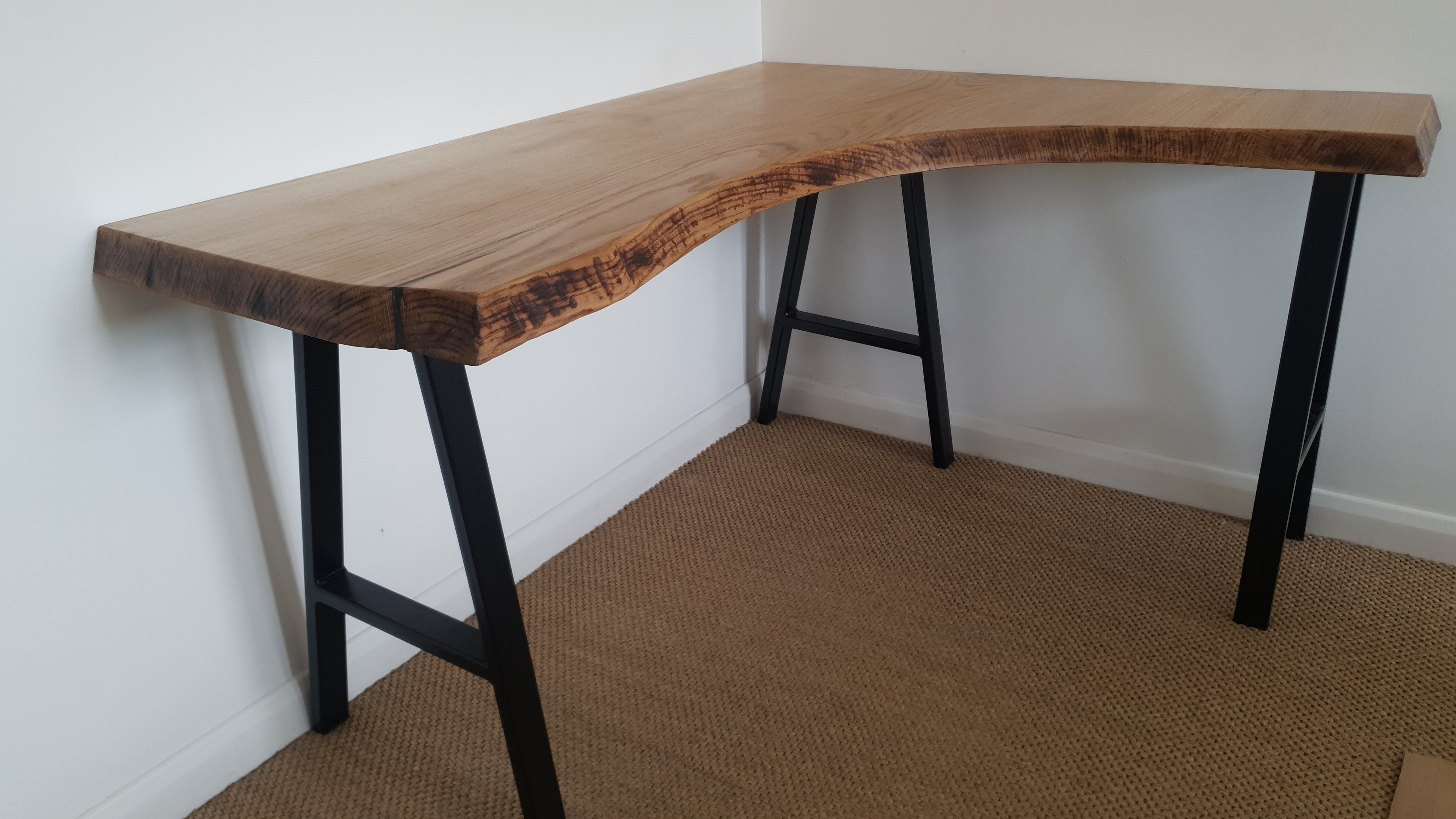 European Oak Live Edge Desk – Bespoke Handcrafted