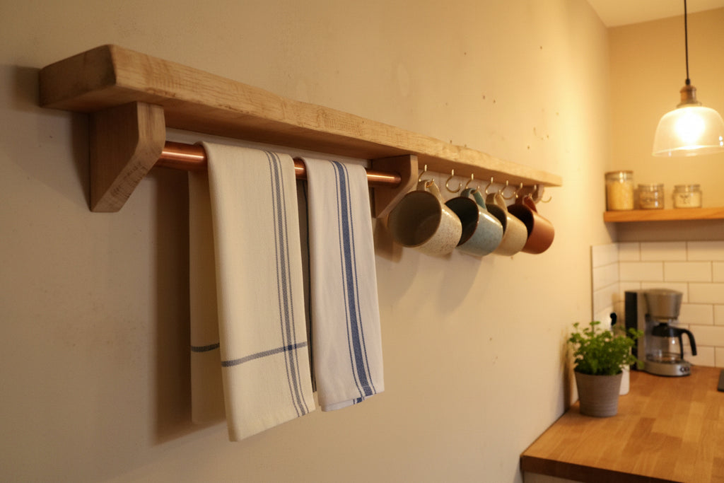 Oak utensil shelf