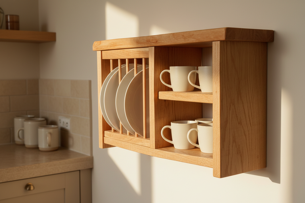 Oak Plate Rack