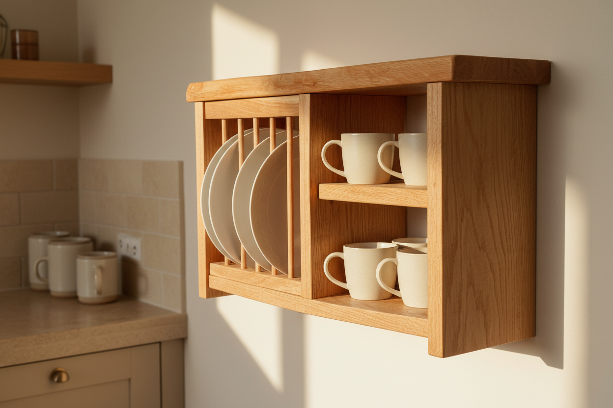 Oak Plate Rack