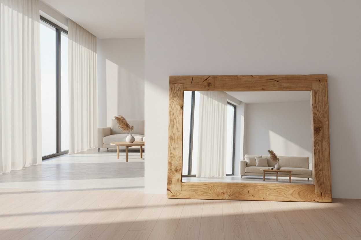 Oak Frame Mirror Art