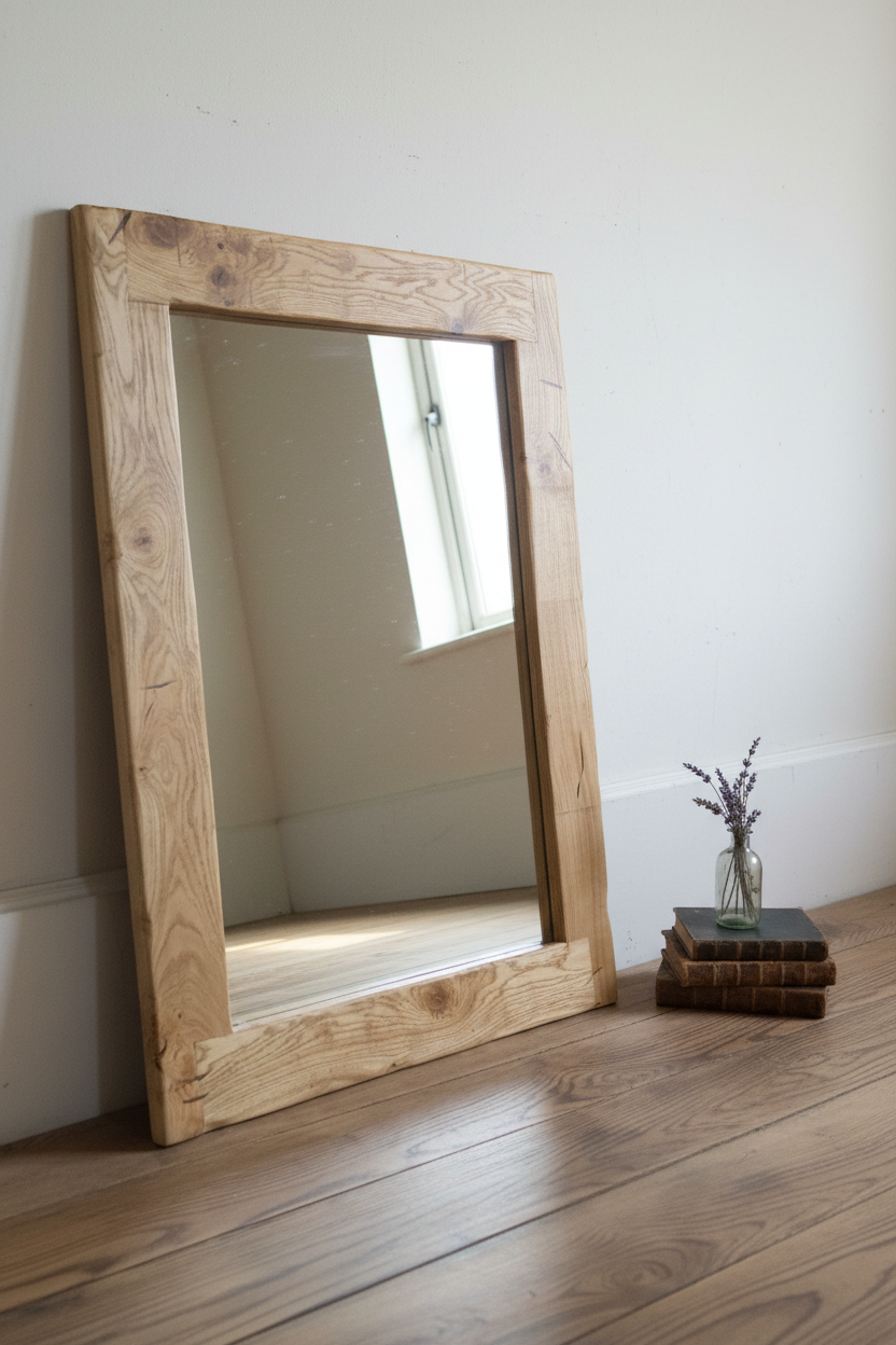 Oak Frame Mirror Art