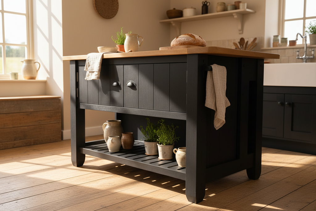 Black Rustic Kitchen Island